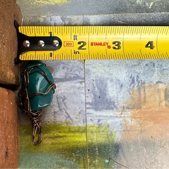 Blue Pendant Gemstone Green Chalcedony Necklace Wire Wrapped 4271 Y - Picture 6 of 10